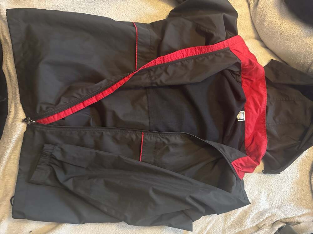 Snickers Promo Men's Black and Red Full Zip Windbreaker Jacket, Removable Hood
